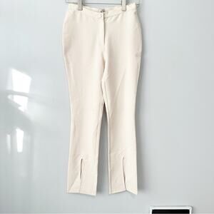 Oh Polly cream trousers slit hem pants size 4 NWT new